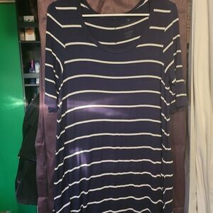 Striped Navy and White Short Sleeve Tee